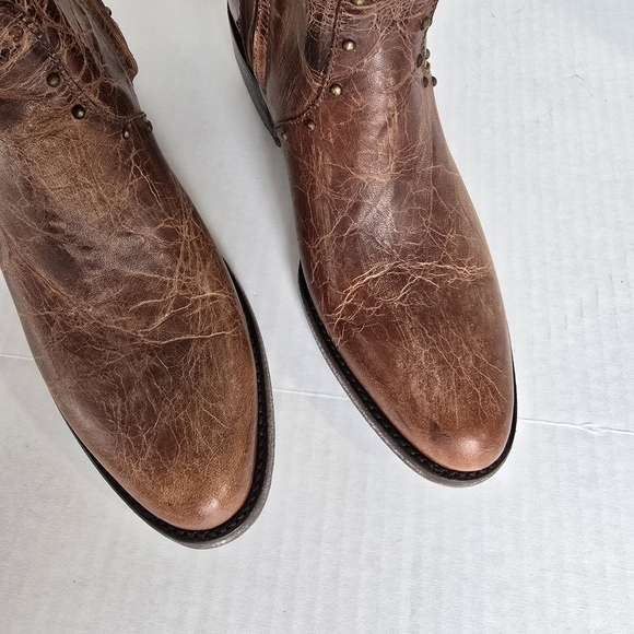 Old Gringo Brown Leather Heeled Boots Elina 7.5 Tall Boho - Picture 8 of 16